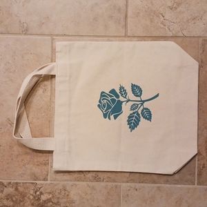 Rose Printed Natural Cotton Canvas Tote Bag